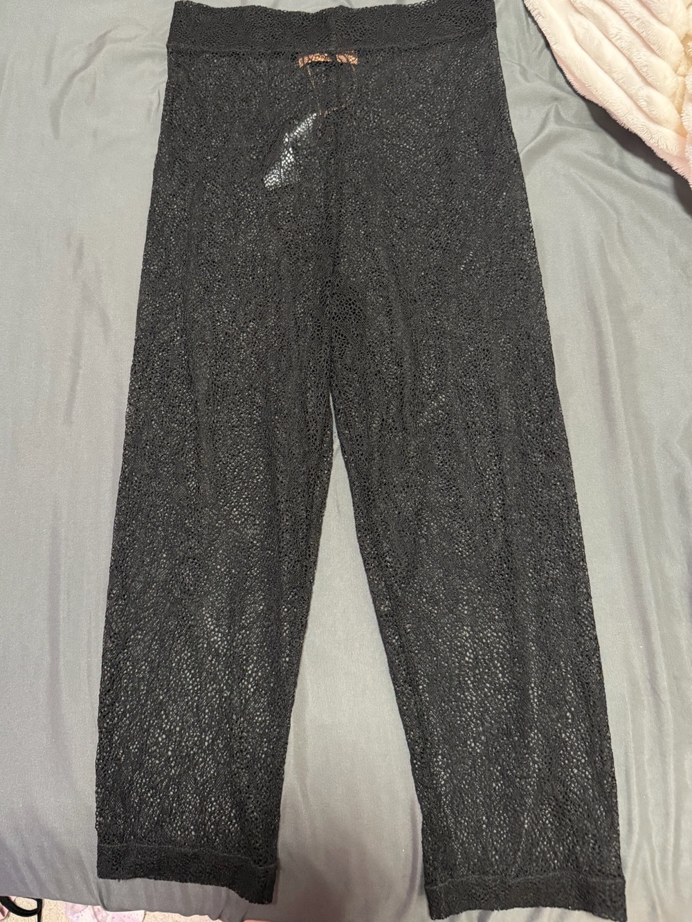 Ermanno Scervino LIFE black sheer lace leggings